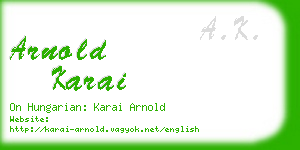 arnold karai business card